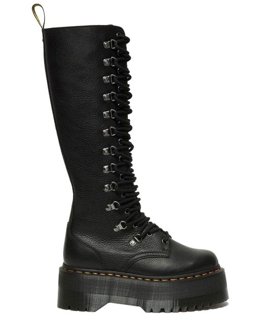 Dr. Martens Black 1b60 Max Hardware Flatform High Leg Lace-up Boots