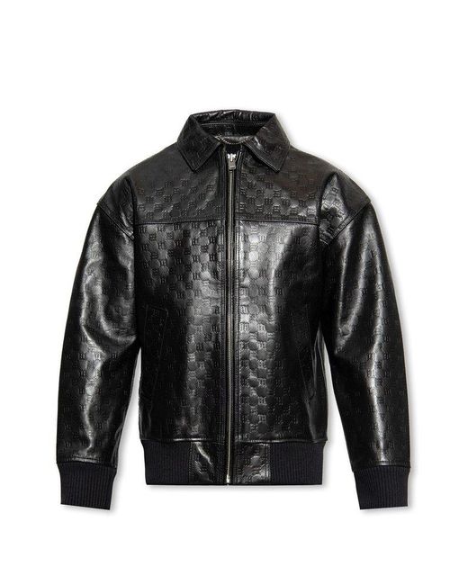 M I S B H V Black ‘Inside A Dark Echo’ Collection Leather Jacket for men