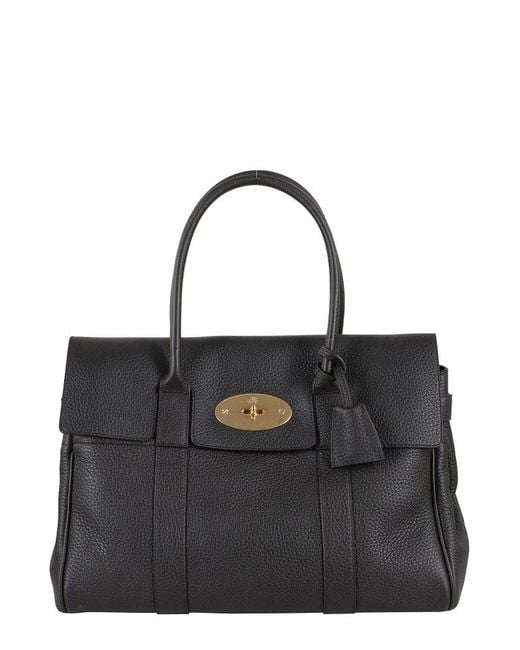 Mulberry Black Bayswater Twist-Lock Top Handle Bag