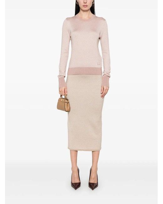 Fendi Pink 'Micro Ff' Sweater