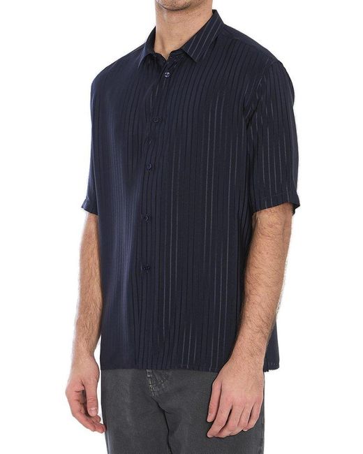 Saint Laurent Blue Silk Shirt for men