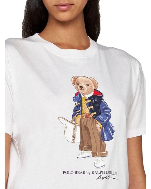 Polo Ralph Lauren White Polo Bear Graphic-print Cotton-jersey T-shirt