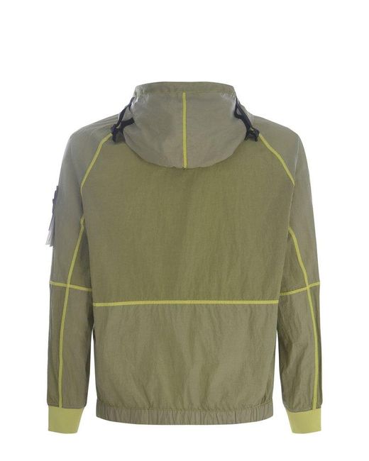 Stone Island Green Zip-up Hooded Jacket for men