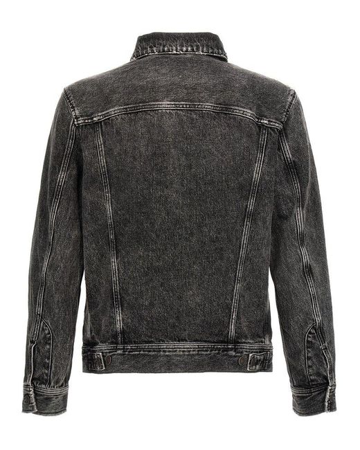 DIESEL Gray Barcy Casual Jackets for men