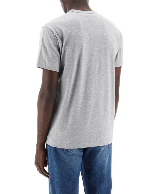 COMME DES GARÇONS PLAY Gray "Round-Neck T-Shirt With Heart for men