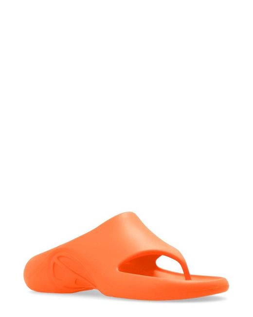 DIESEL Orange Sa-maui X Slip-on Slides for men