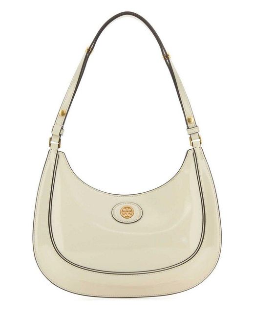 Tory Burch Gray Ivory Leather Bag