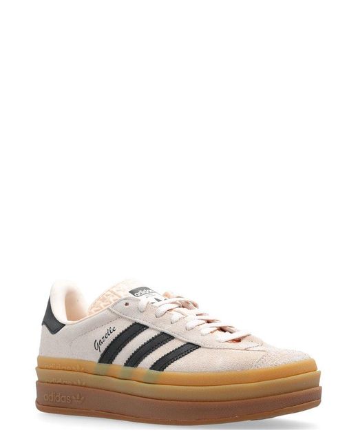Adidas Originals Pink Gazelle Bold Side Stripe Detailed Sneakers