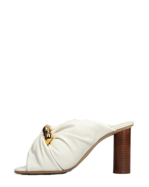 J.W. Anderson White Corner Gathered Sculpted Heel Mules