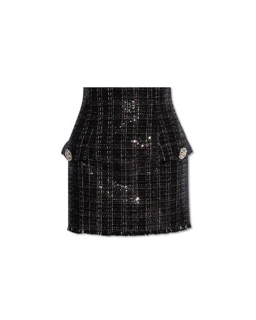 Balmain Black Sequinned Skirt,