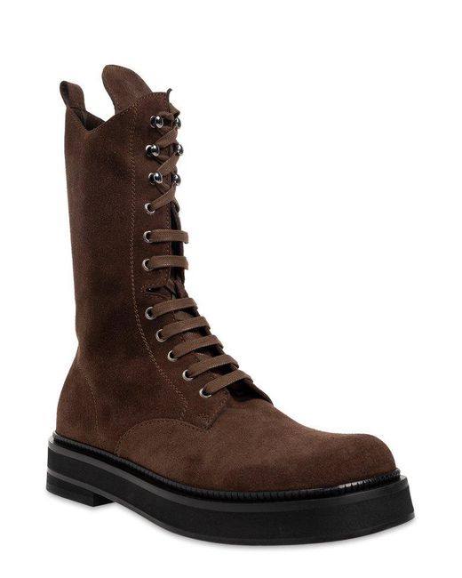 The Attico Brown Robin Lace-up Ankle Boots