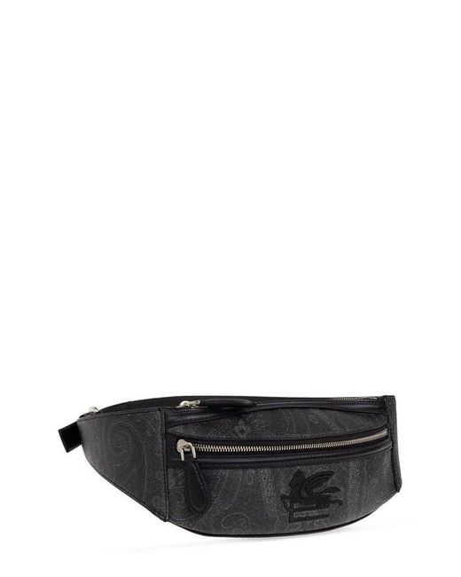 Etro White Paisley-Printed Zipped Belt Bag for men