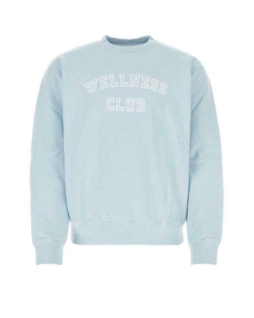 Sporty & Rich Blue Wellness Club Long Sleeved Sweatshirt