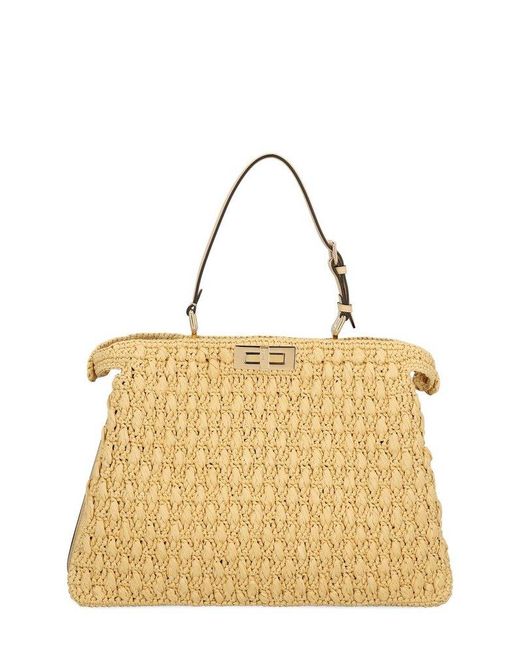 Fendi Metallic Peekaboo Soft Large Tote Bag