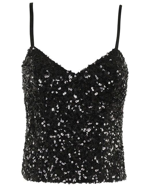 Moschino Black Jeans Sequin Embellished Spaghetti Straps Top