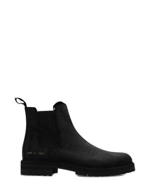 Common Projects Round Toe Chelsea Boots in Black for Men Lyst