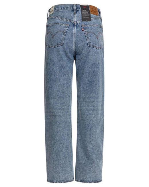 Levi's Blue Logo Patch Wide-Leg Jeans