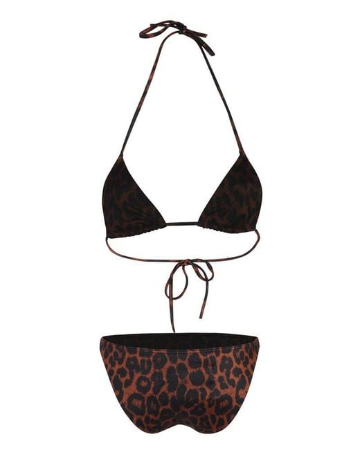 Tom Ford White Leopard Print Bikini Set