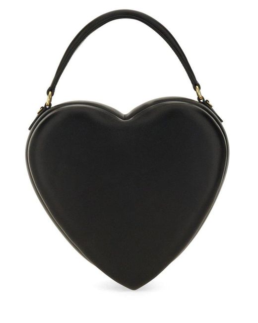 Moschino Black Heart-shaped Top Handle Bag