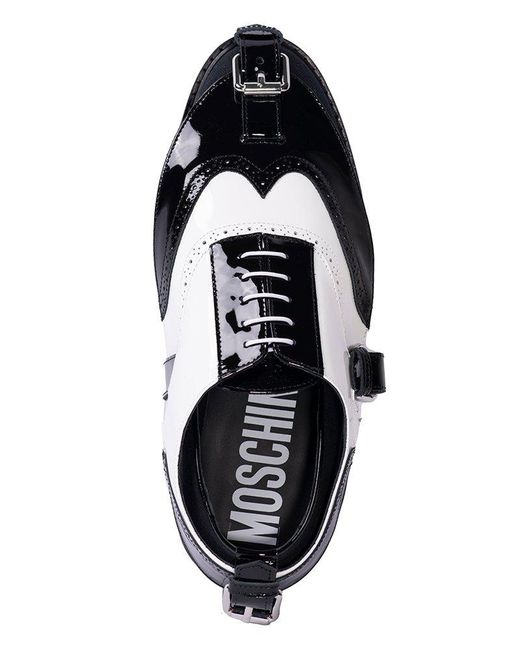 Moschino Black Two-toned High Shine Brogues for men