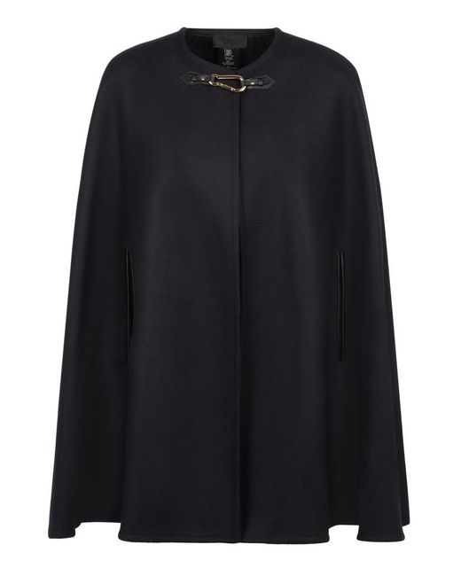 Nili Lotan Black Arianna Wool Blend Cape