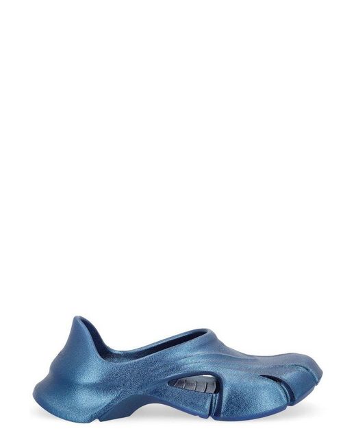 Balenciaga Blue Logo Embossed Closed Sandals for men