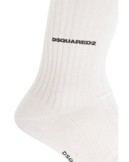 DSquared² White Logo-detailed Socks for men
