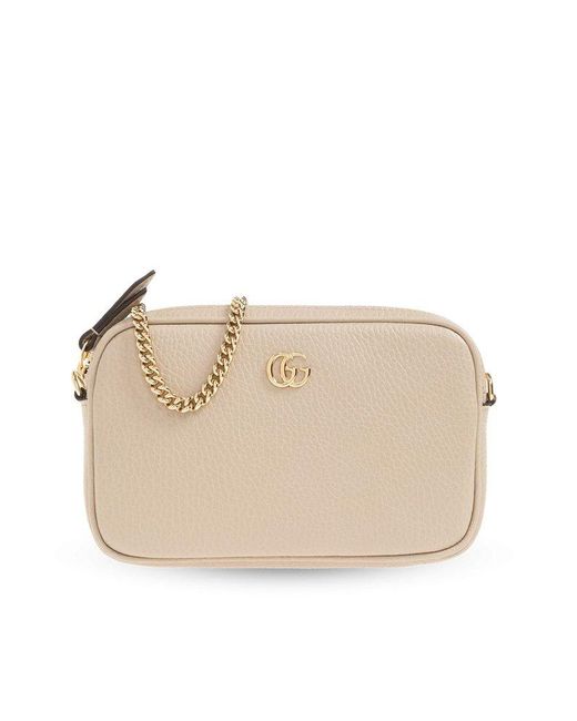 Gucci Natural 'GG Marmont Mini' Shoulder Bag,