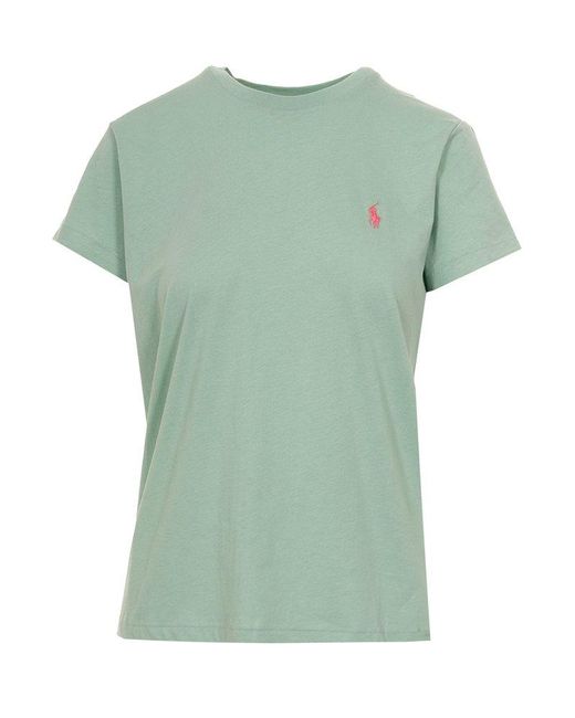 Polo Ralph Lauren Green Pony Embroidered Crewneck T-shirt