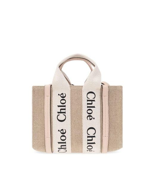 Chloé Natural Woody Mini Tote Bag