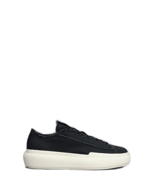 Y-3 Black Nizza Round-toe Lace-up Sneakers for men