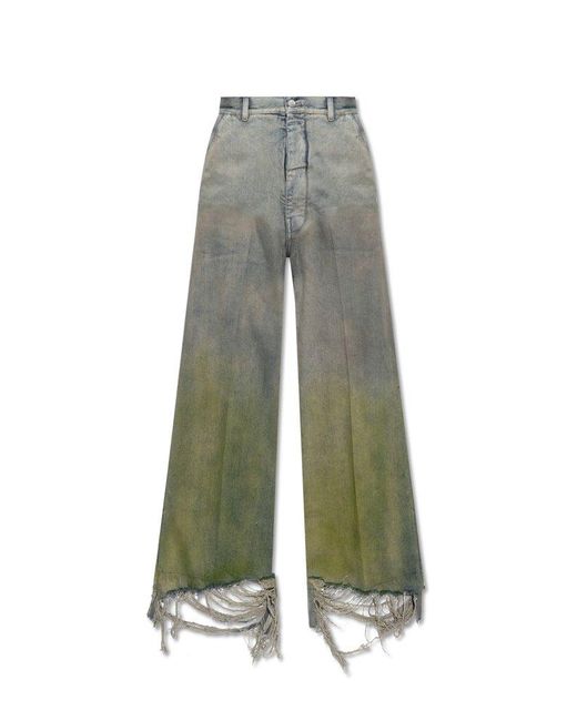 Rick Owens Green Wide Jeans for men