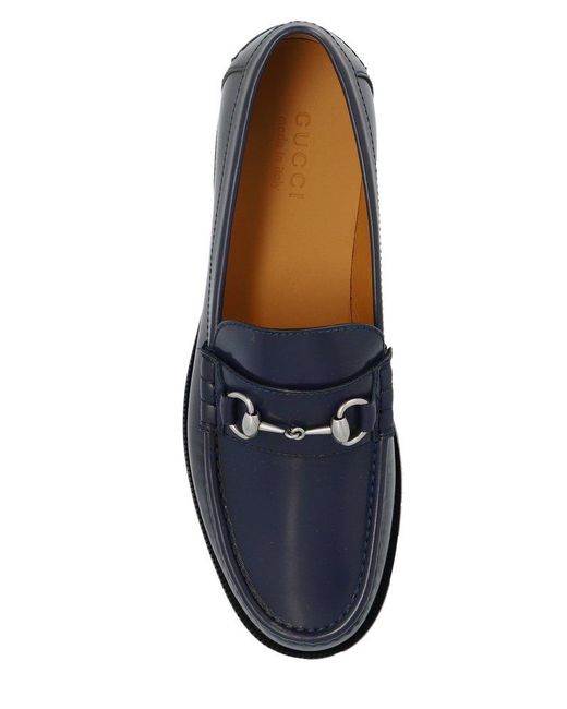 Gucci Black Horsebit Detailed Loafers for men