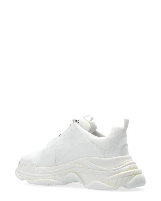 Balenciaga White Triple S Lace-up Sneakers for men