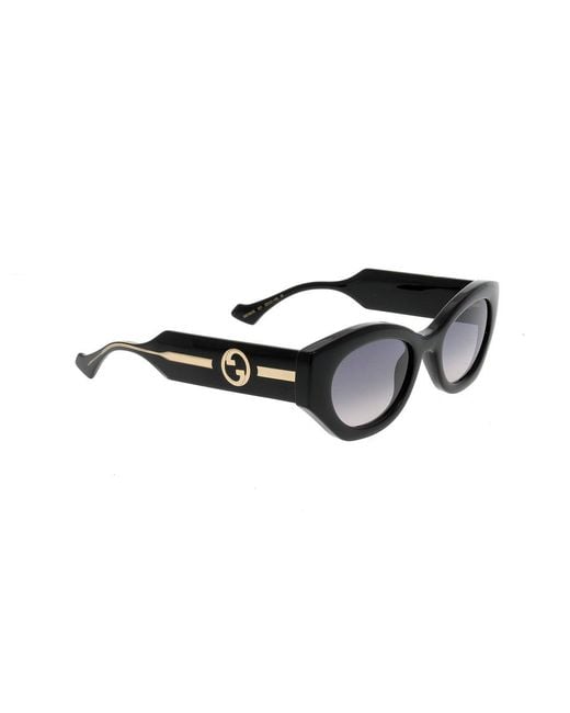 Gucci Black La Piscine Oval-frame Sunglasses