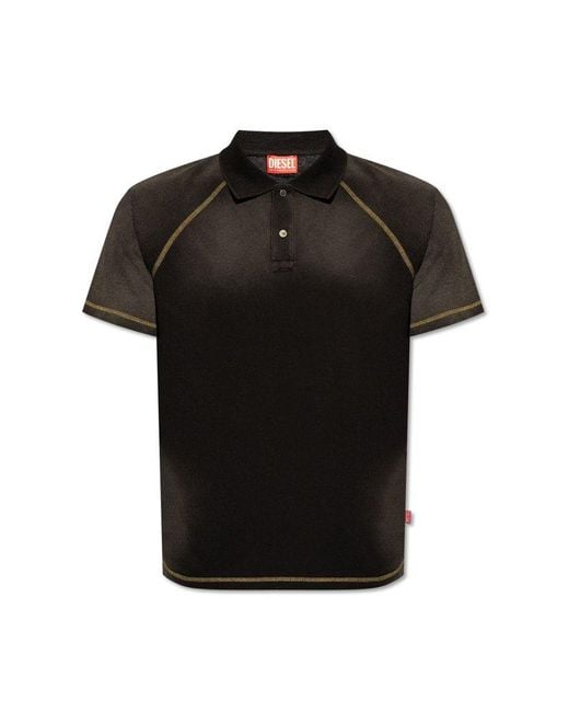 DIESEL Black 't-rasmith' Polo Shirt With Short Sleeves, for men