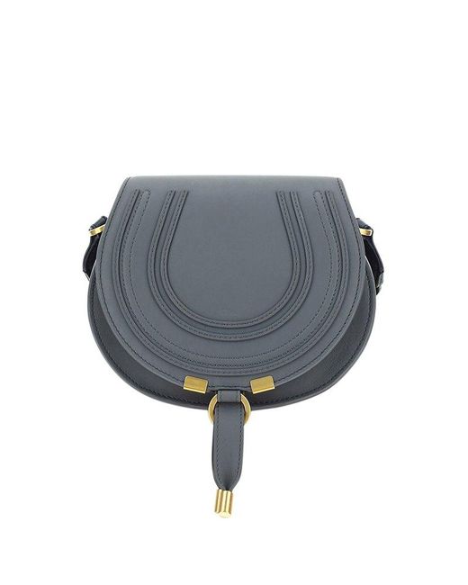 Chloé Marcie Small Saddle Bag in Gray | Lyst