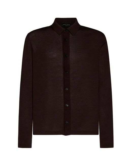 Roberto Collina Brown Collared Button-up Sweater for men