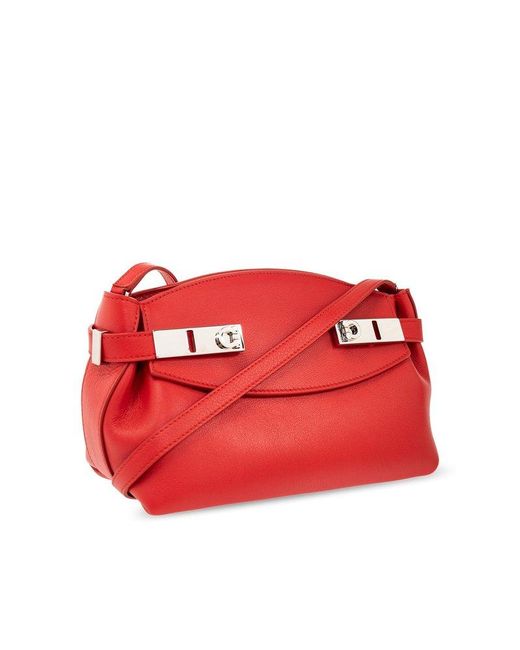 Ferragamo Red Pouch Hug Crossbody Bag