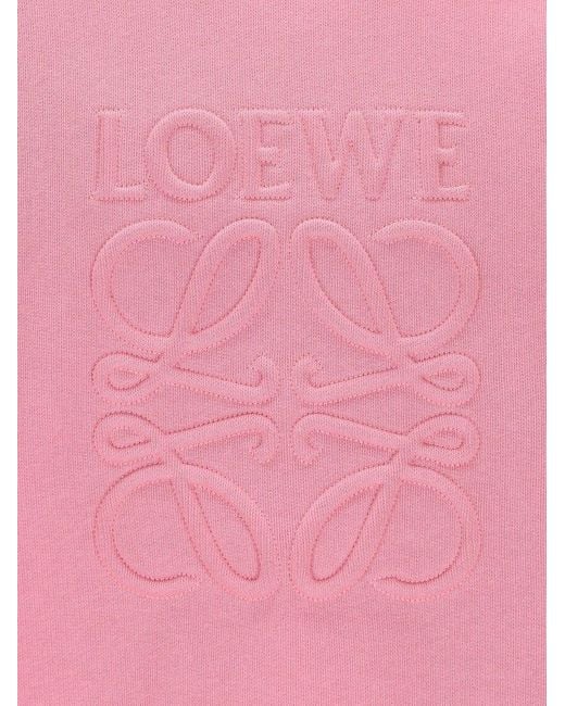 Loewe Pink Logo Embroidered Crewneck Sweatshirt for men