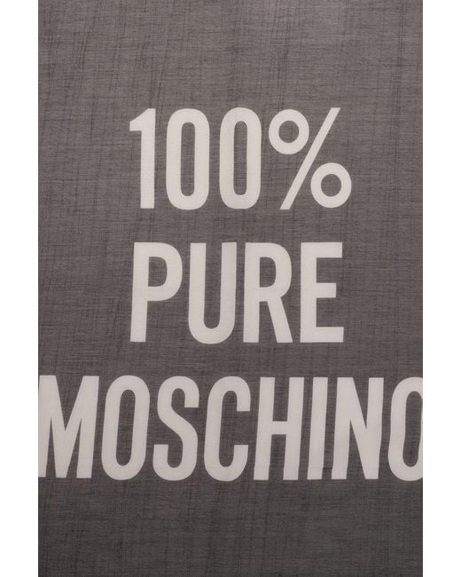 Moschino Black Scarf With Logo,