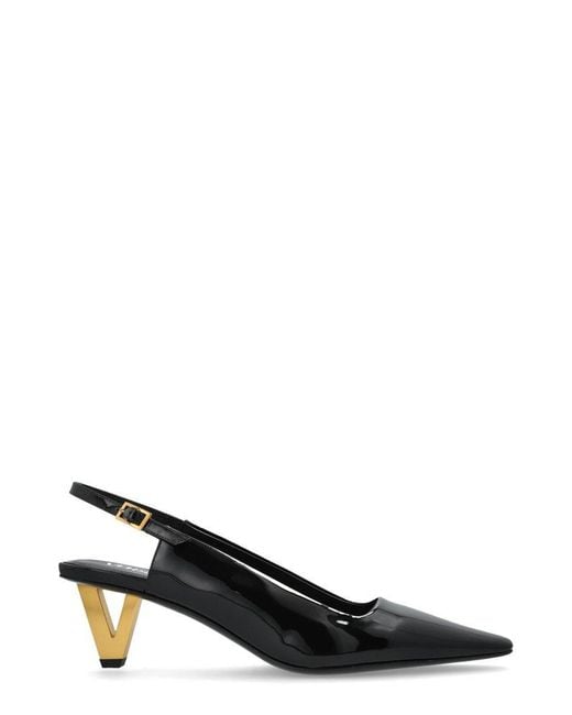 Versace Black 85Mm Leather Pumps