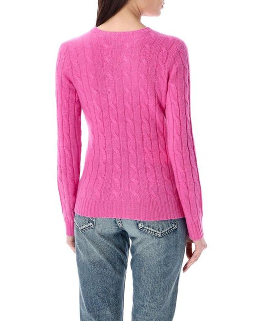 Polo Ralph Lauren Pink Julianna Cable Knit Sweater