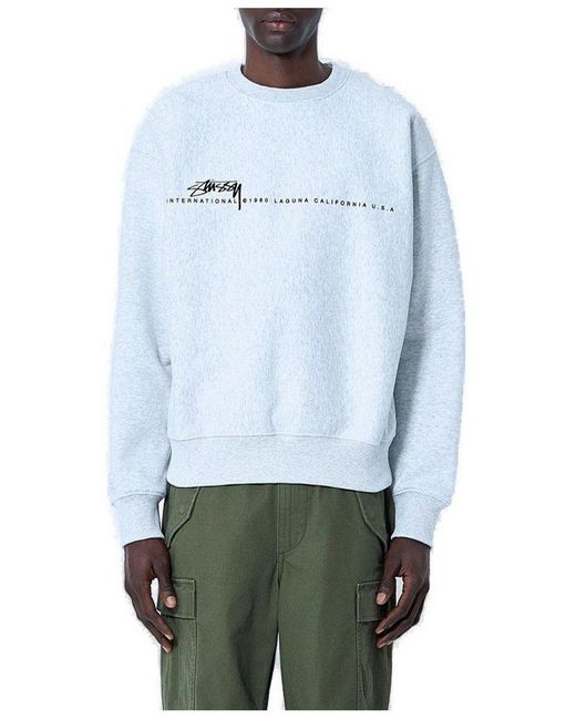 Stussy Blue Smooth 80 Crewneck Sweatshirt for men