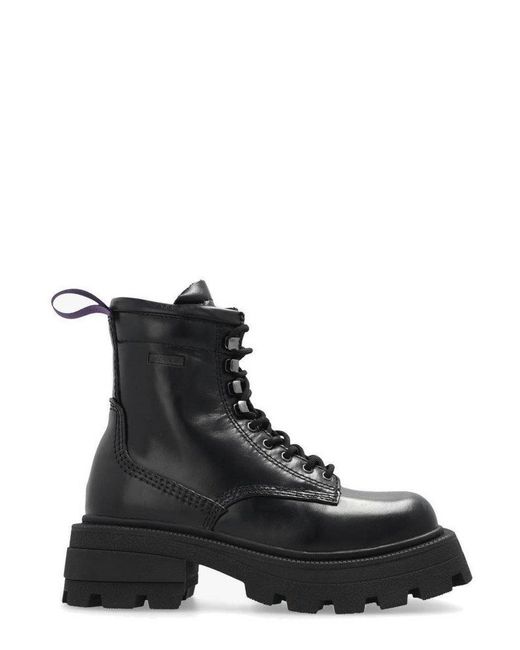 Eytys Black 'michigan' Leather Combat Boots