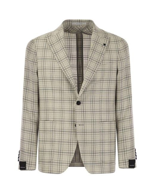 Tagliatore Gray Single-Breasted Checked Jacket for men