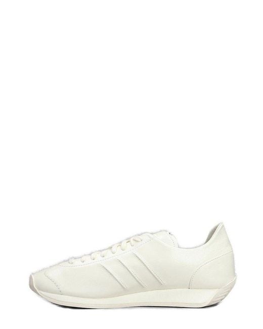 Y-3 White Round-toe Lace-up Country Sneakers for men