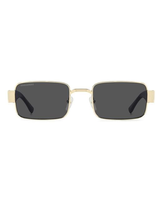 DSquared² Black Rectangle Frame Sunglasses for men