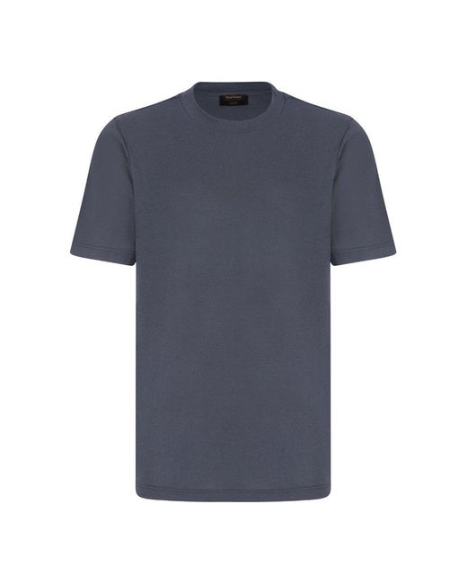 Gran Sasso Blue Crewneck Short-Sleeved T-Shirt for men
