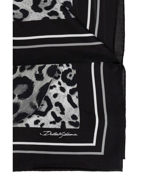 Dolce & Gabbana Black Silk Scarf